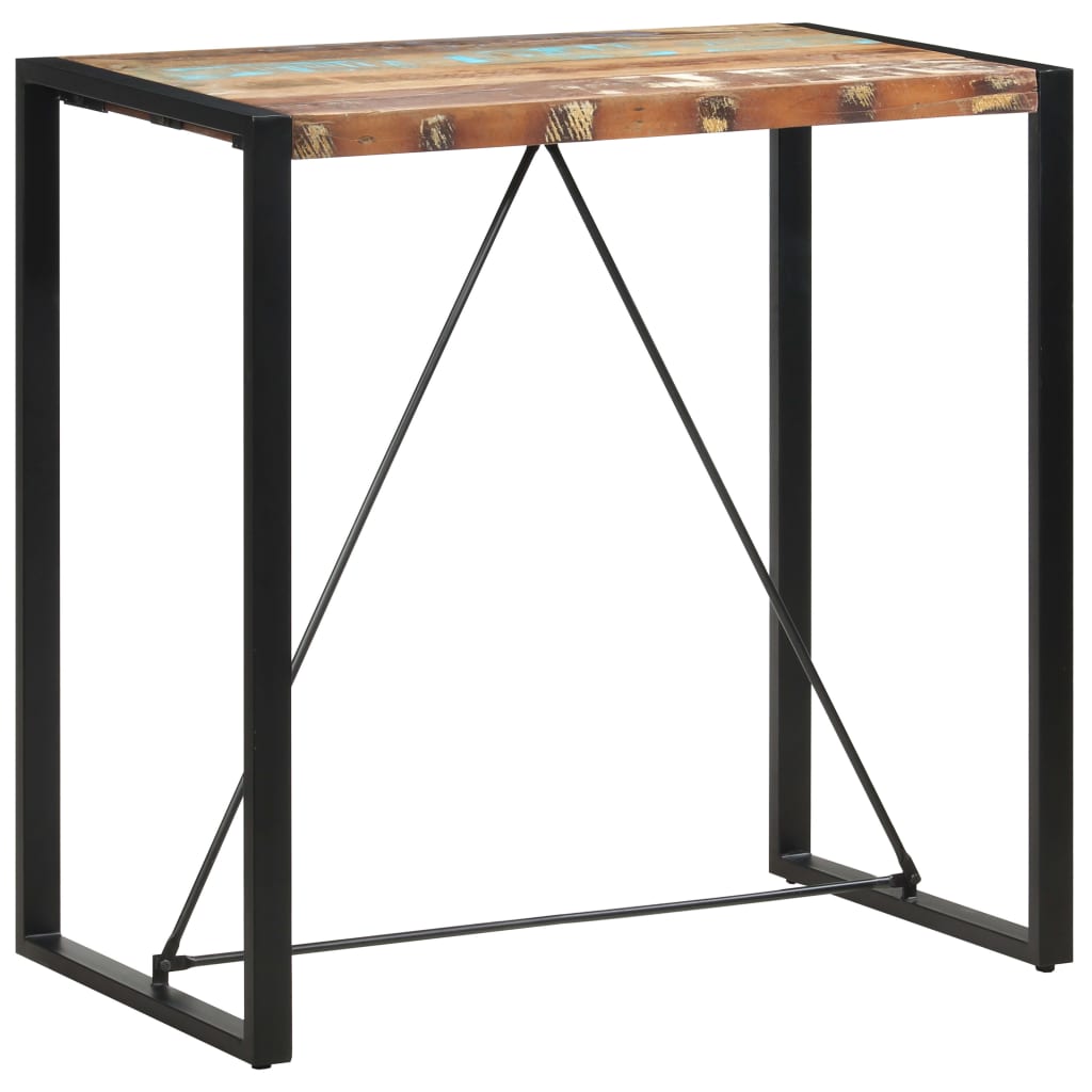vidaXL バーテーブル 110x60x110cm 無垢の再生木材