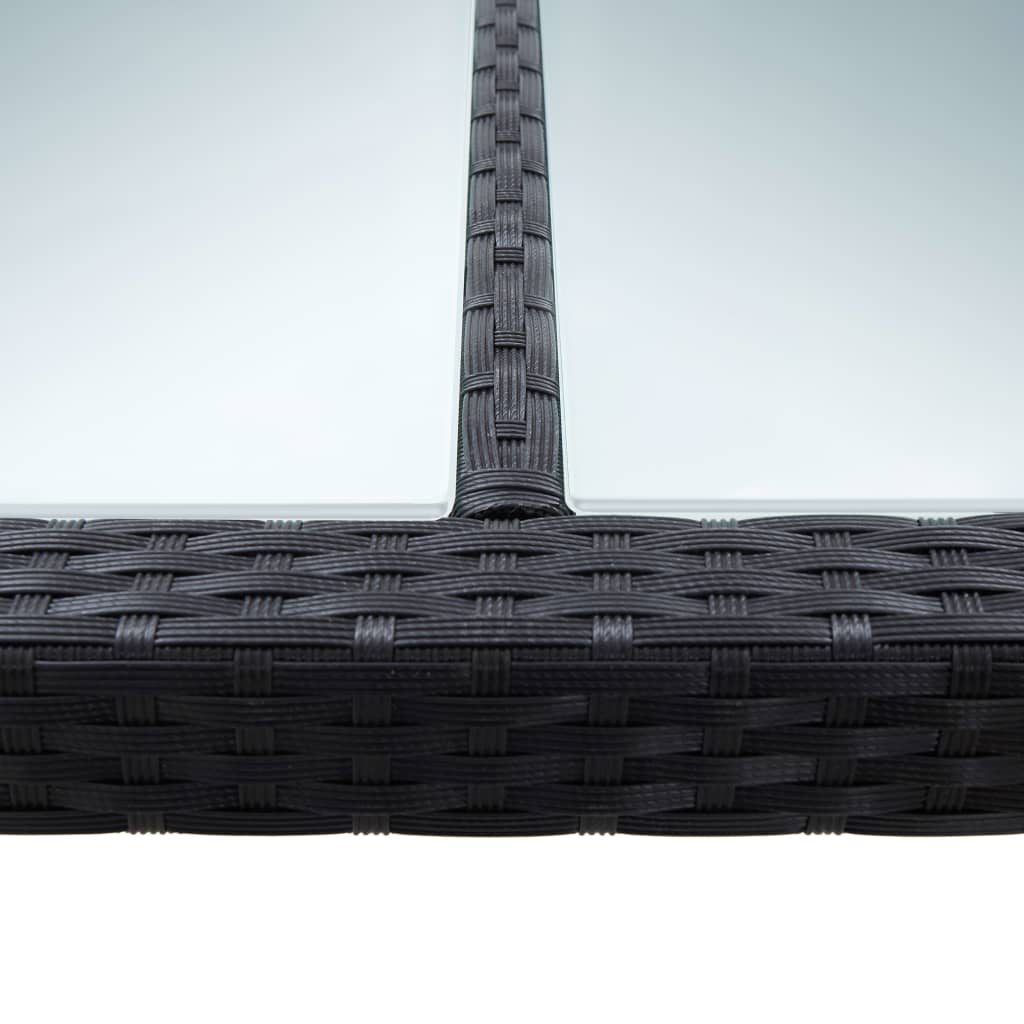 vidaXL ガーデンテーブル 200x200x74cm 合成ラタン製 ブラック
