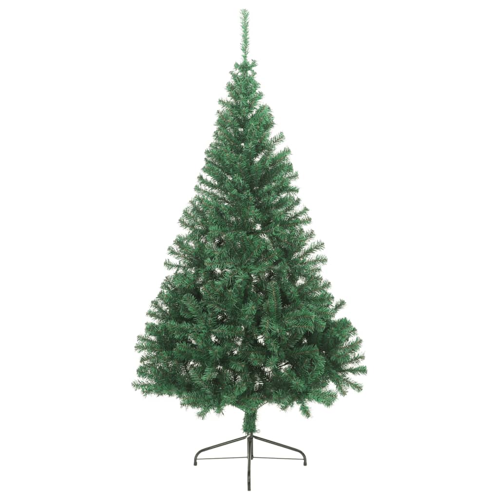 vidaXL ハーフ型 人工クリスマスツリー スタンド付 グリーン 210 cm PVC製