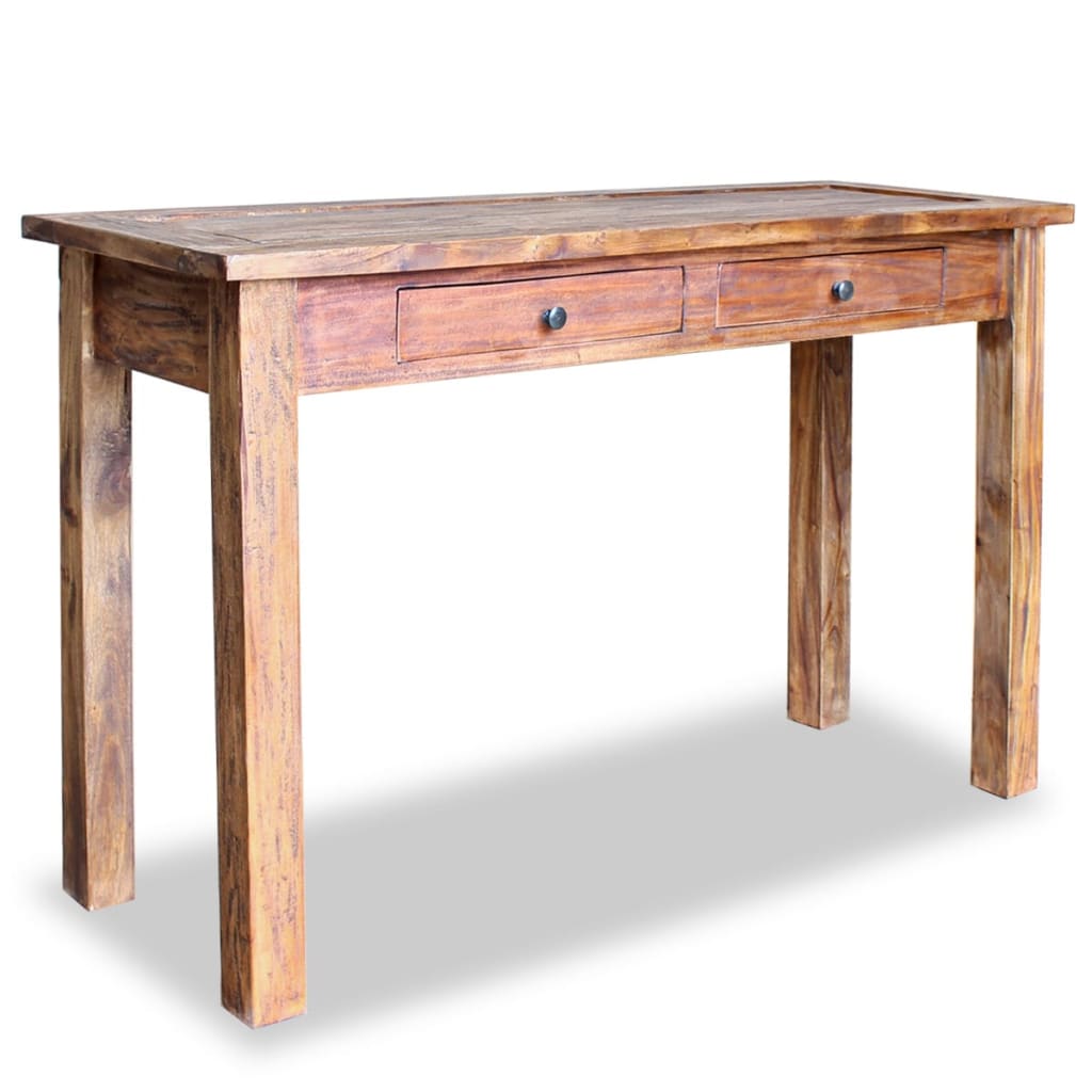 vidaXL コンソールテーブル 無垢の再生木材 123x42x75cm