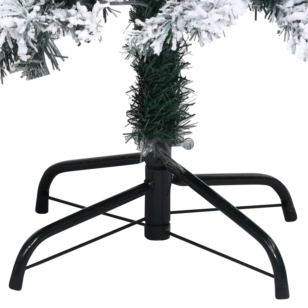 vidaXL フェイククリスマスツリー 雪付き グリーン 180cm PVC製