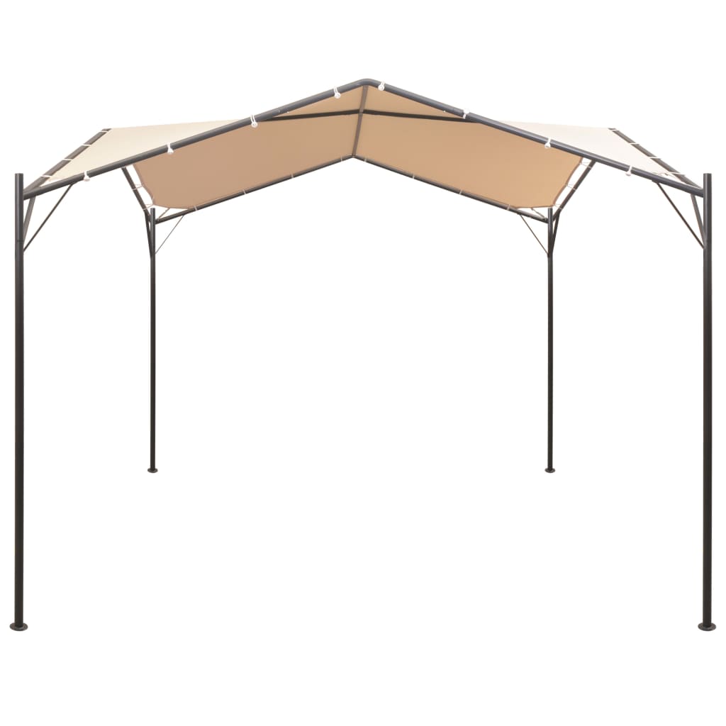 vidaXL ガゼボ パビリオン テント キャノピー 4x4m スチール製 ベージュ