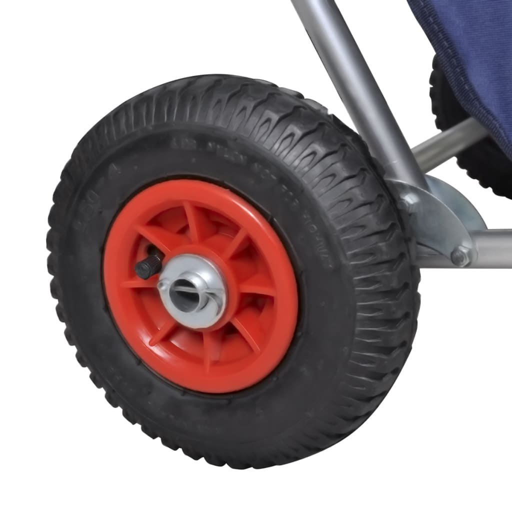 vidaXL 携帯用＆折りたたみ式ビーチトロリー 車輪付き ブルー
