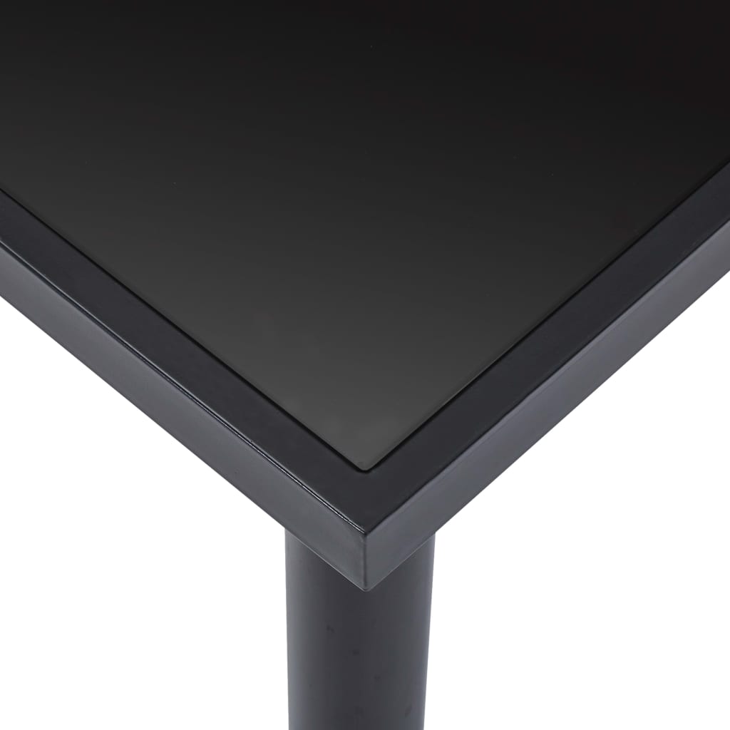 vidaXL ダイニングテーブル ブラック 200x100x75cm 強化ガラス製