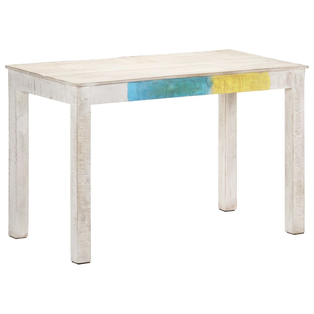 vidaXL ダイニングテーブル 120x60x76cm マンゴー無垢材 ホワイト