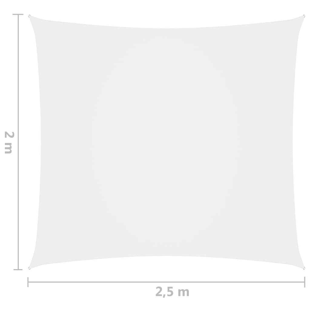 vidaXL サンシェードセイル 2x2.5m 長方形 オックスフォード生地 ホワイト