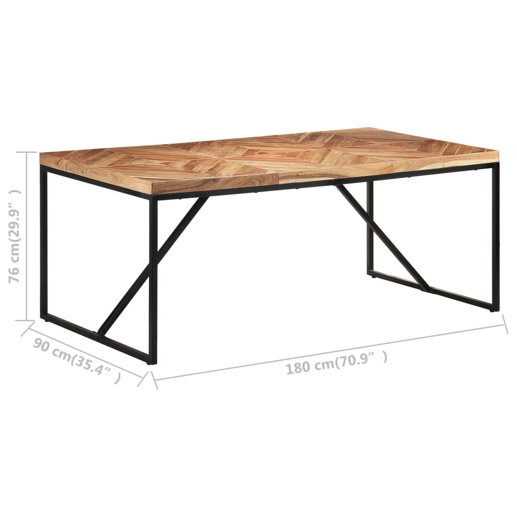 vidaXL ダイニングテーブル 180x90x76cm アカシア無垢材＆マンゴー無垢材