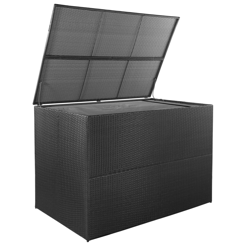 vidaXL ガーデン収納ボックス ブラック 150x100x100 cm ポリラタン製