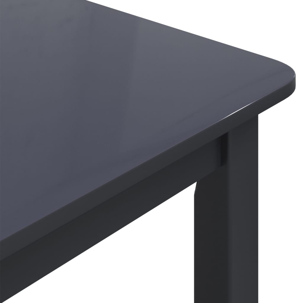 vidaXL ダイニングテーブル 114x71x75cm ブラック ラバーウッド無垢材