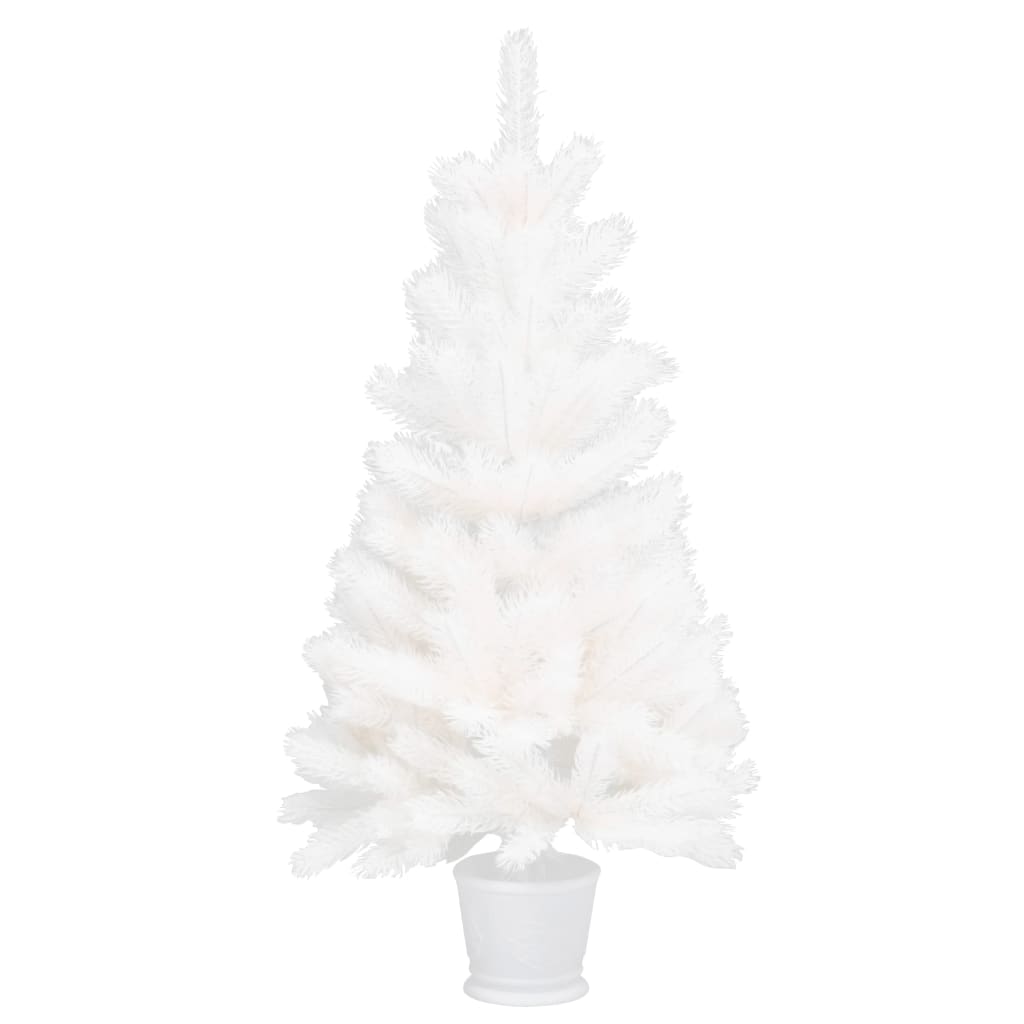 vidaXL 人工クリスマスツリー 本物そっくり 針葉付き 90cm ホワイト