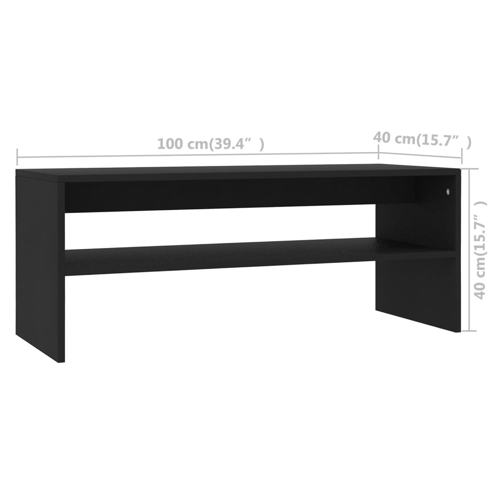 vidaXL コーヒーテーブル 黒色 100x40x40cm パーティクルボード