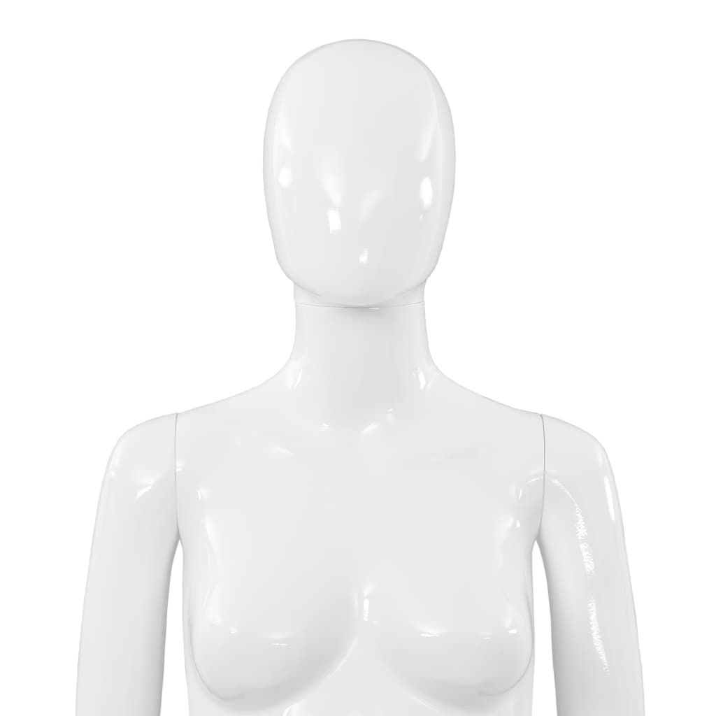 vidaXL マネキン 女性全身 ガラスベース付き グロスホワイト 175cm