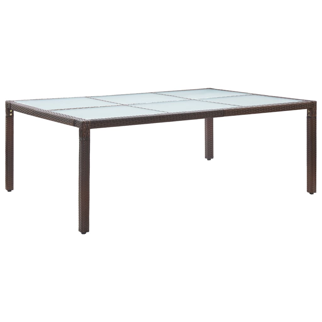 vidaXL 屋外テーブル ブラウン 200x150x74cm ポリラタン製