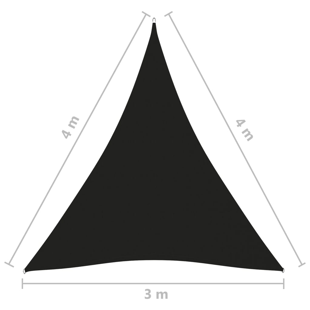 vidaXL サンシェードセイル 3x4x4m 三角形 オックスフォード生地 ブラック