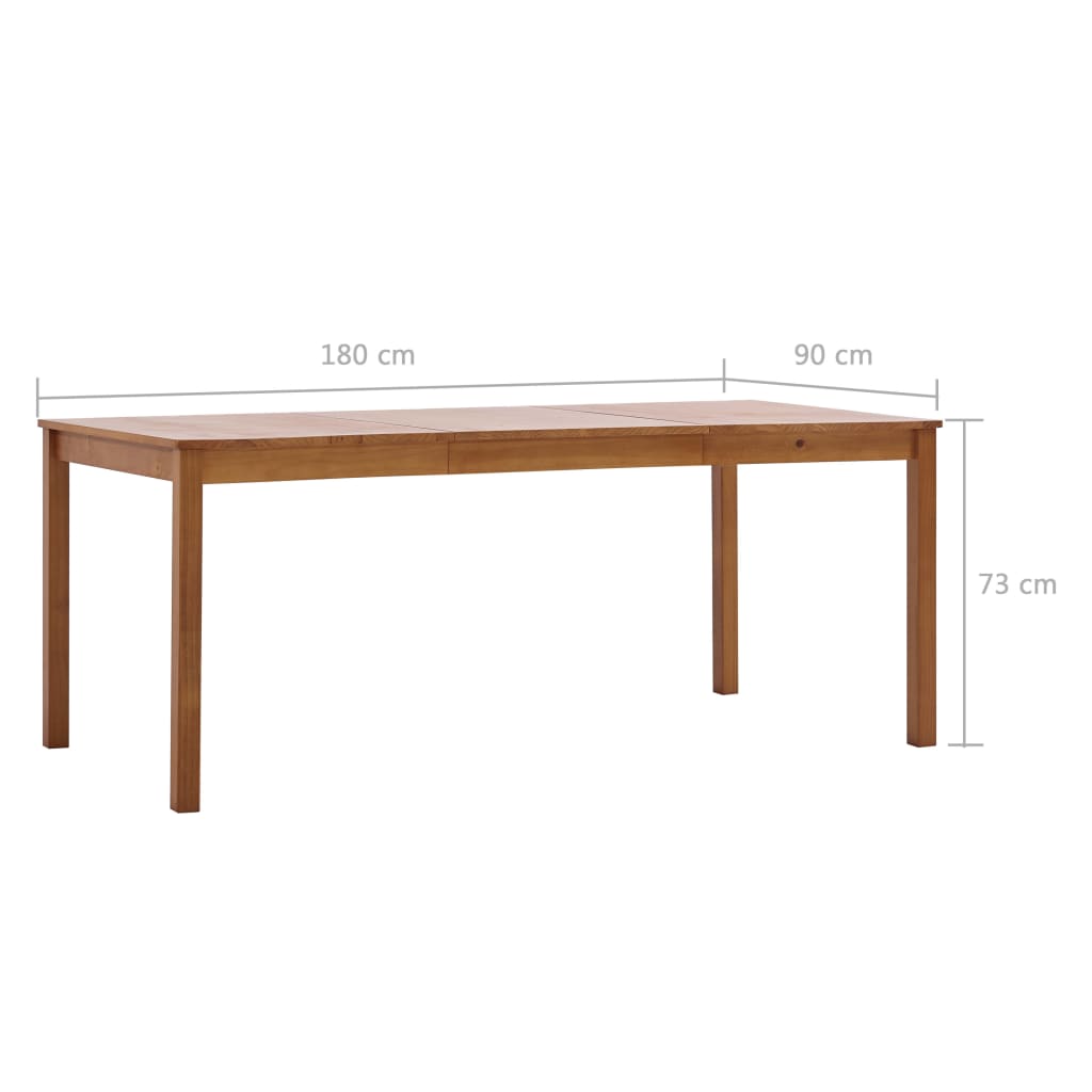vidaXL ダイニングテーブル ハニーブラウン 180x90x73cm パイン無垢材