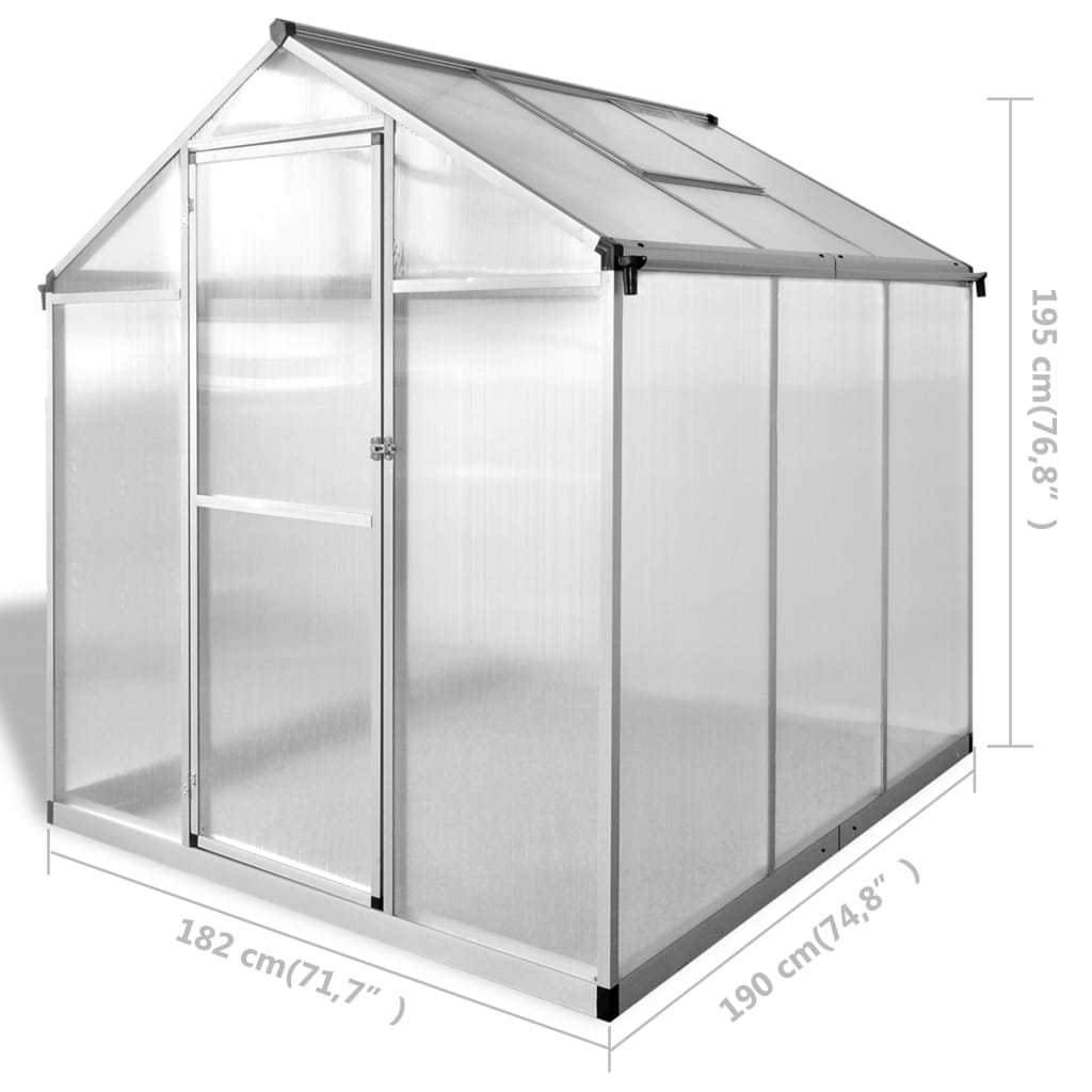 vidaXL 温室 強化アルミ製 3.46 m²
