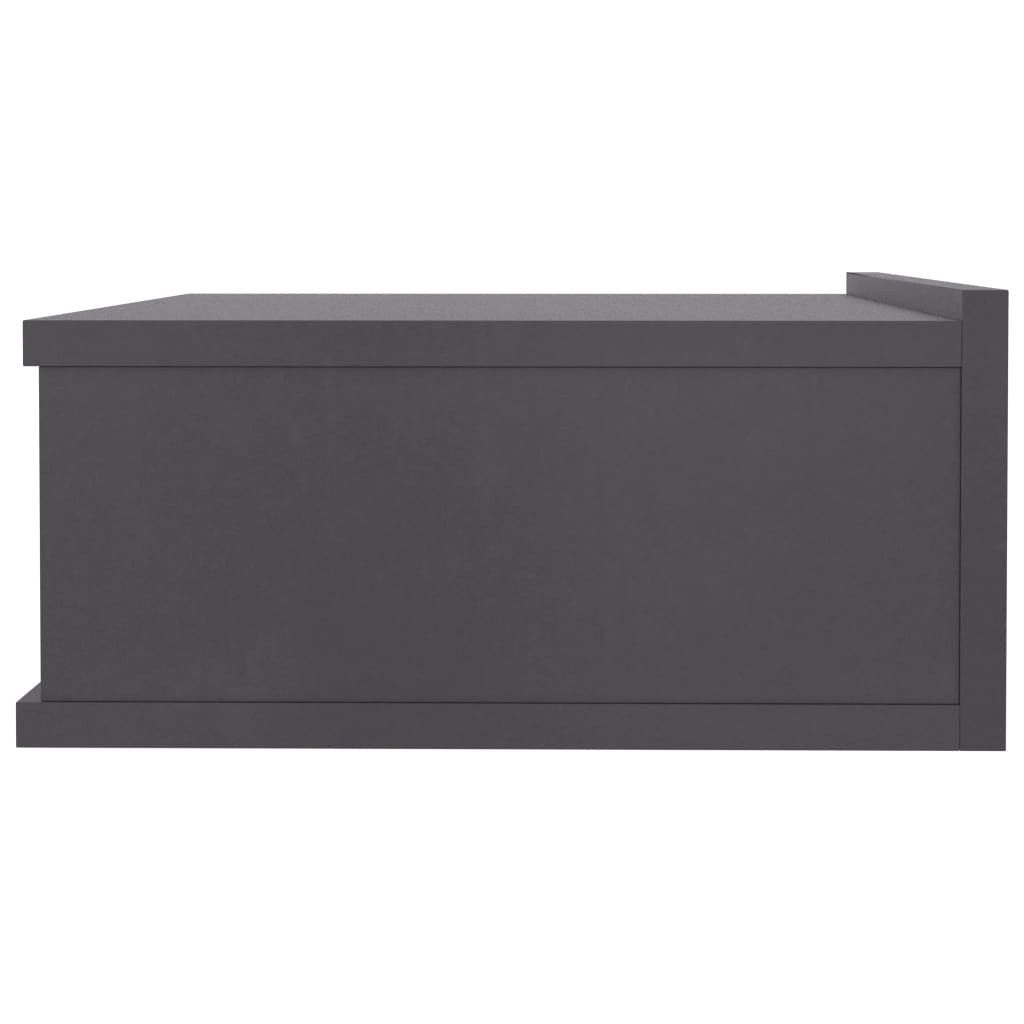 vidaXL 壁面取付型ナイトチェスト 2個 灰色 40x30x15cm パーティクルボード