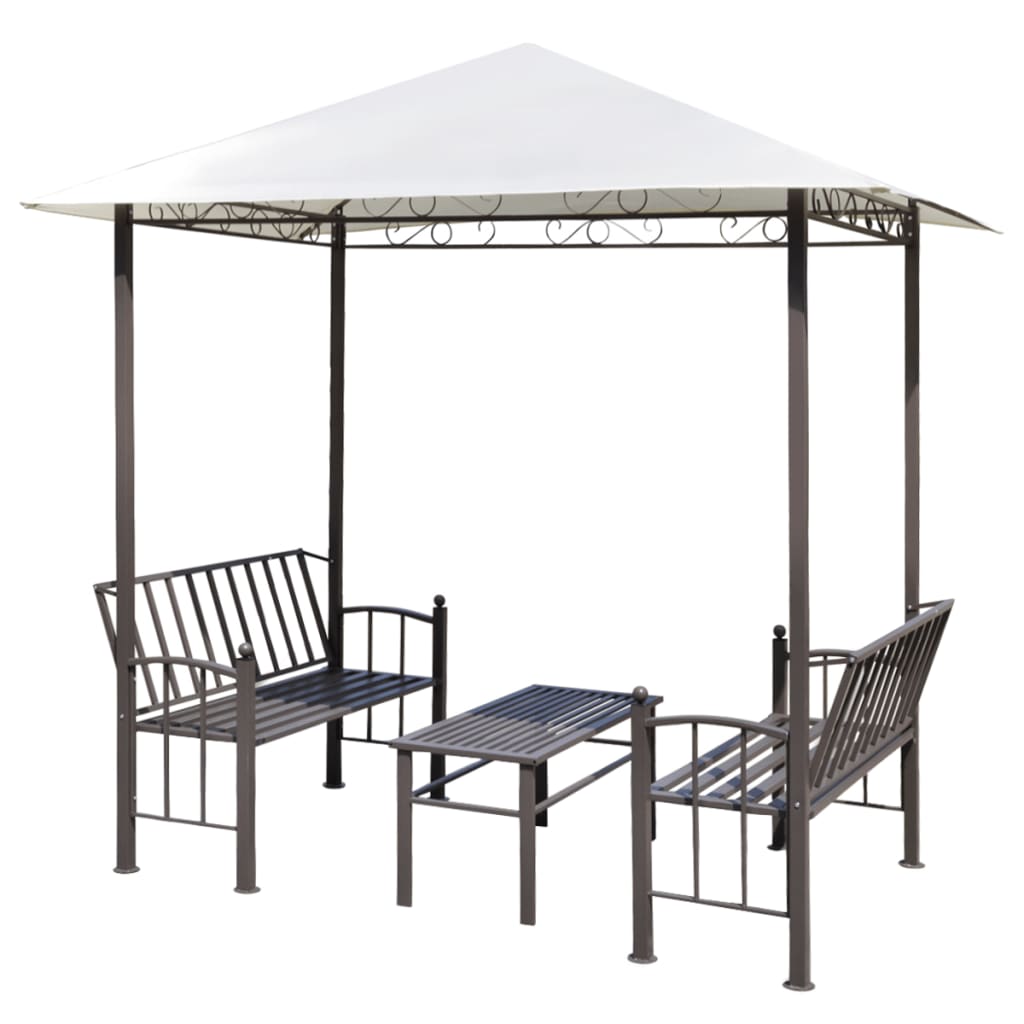 vidaXL ガーデンパビリオン テーブルとベンチ付き 2.5x1.5x2.4 m
