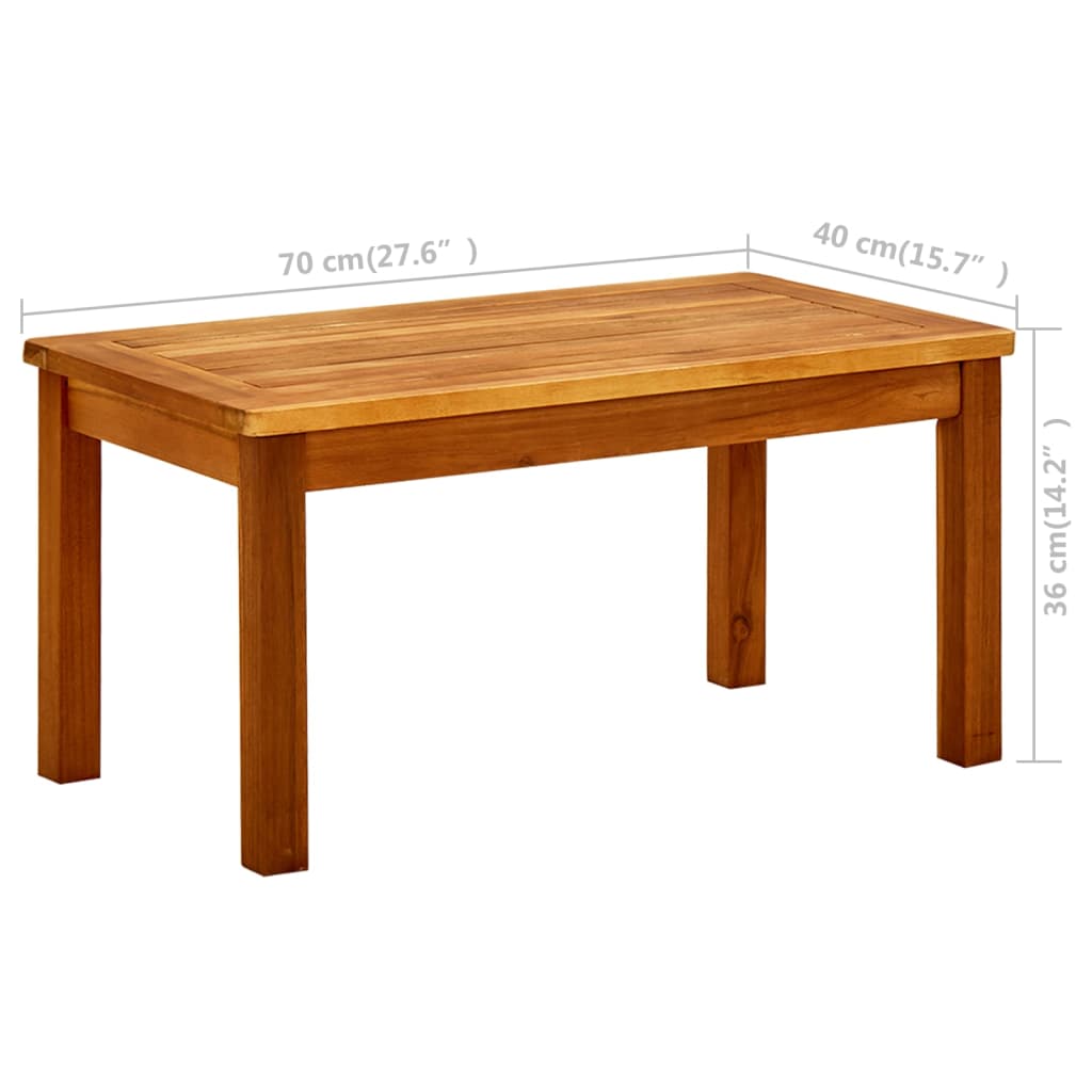 vidaXL ガーデンコーヒーテーブル 70x40x36cm アカシア無垢材