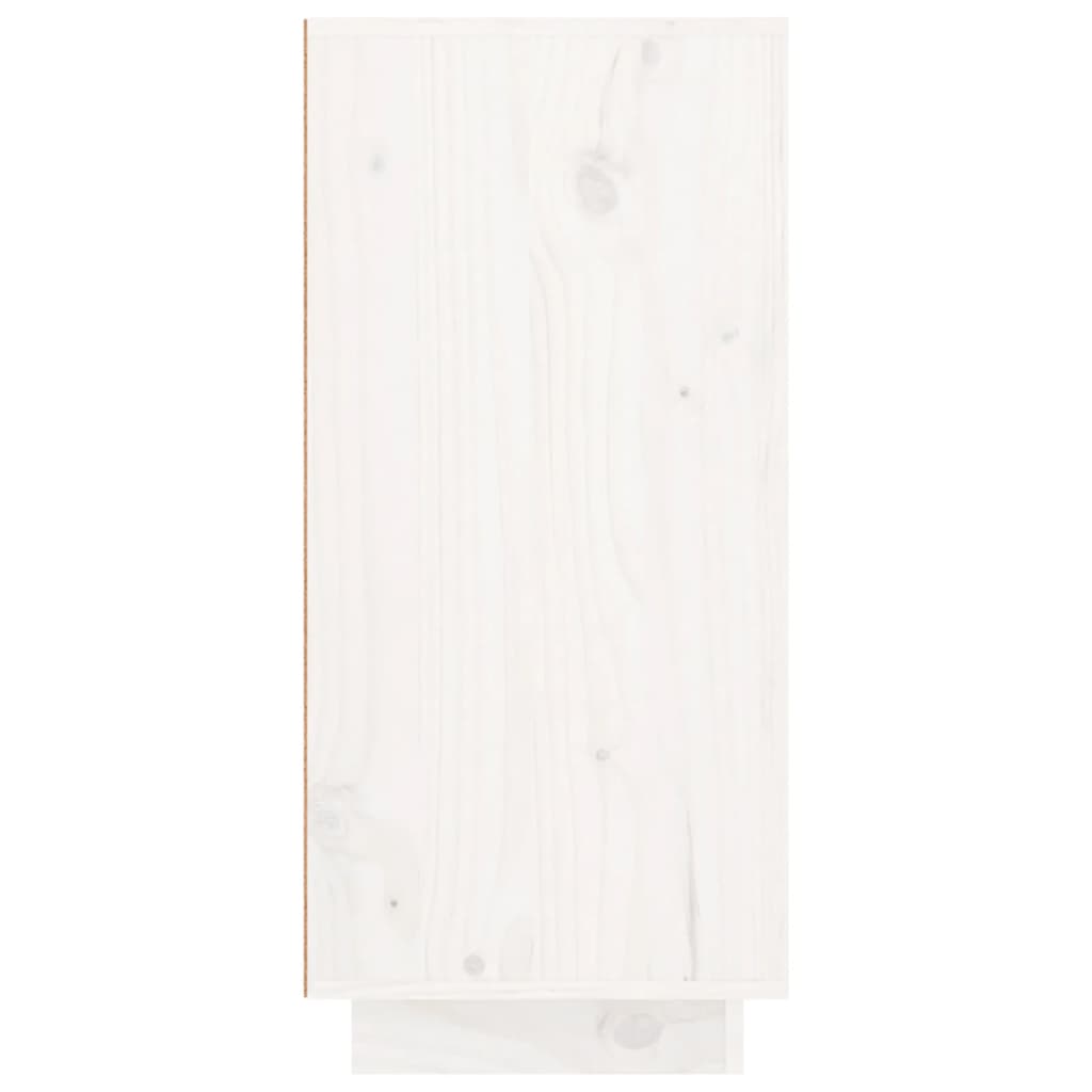 vidaXL サイドボード ホワイト 111x34x75 cm パイン無垢材