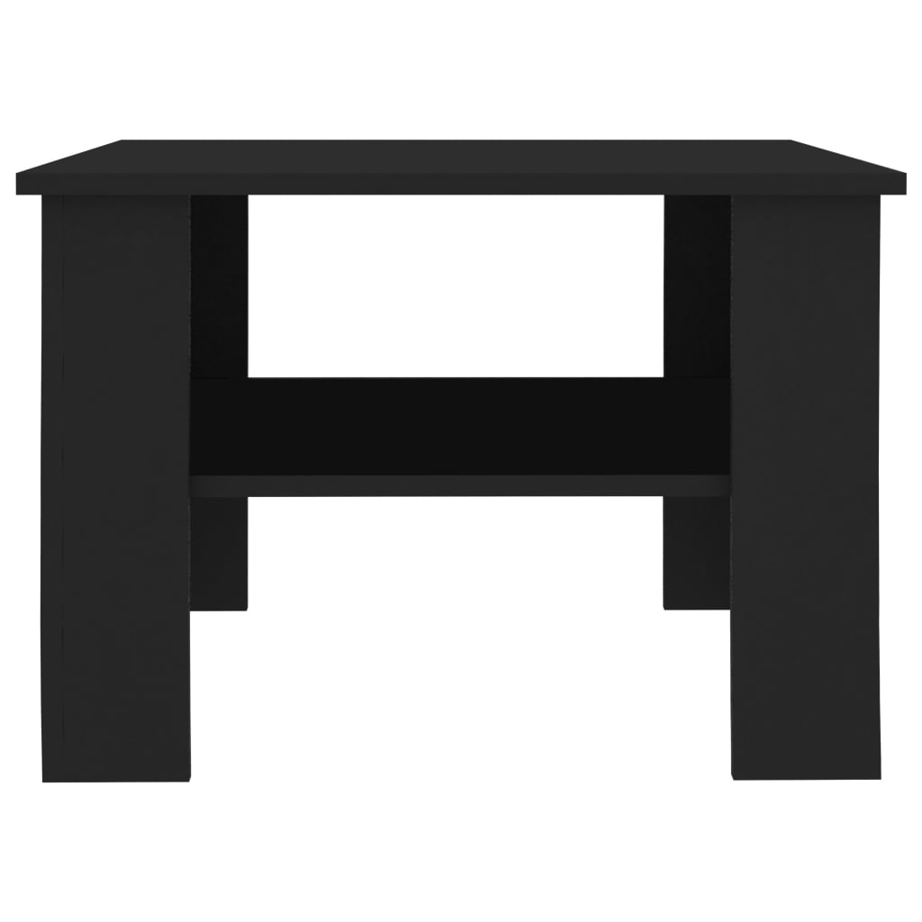 vidaXL コーヒーテーブル 黒色 60x60x42cm パーティクルボード