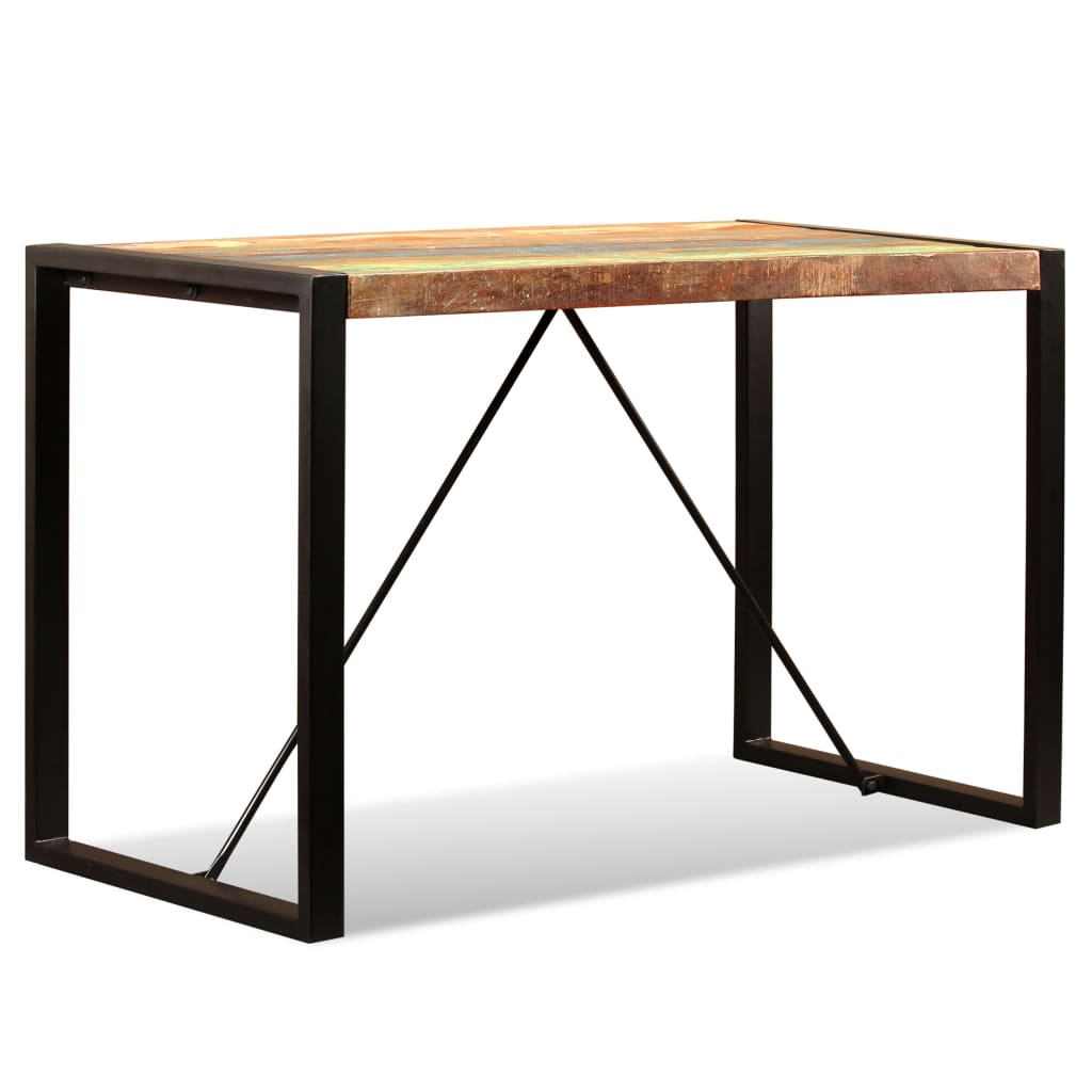 vidaXL ダイニングテーブル 無垢の再生木材 120cm