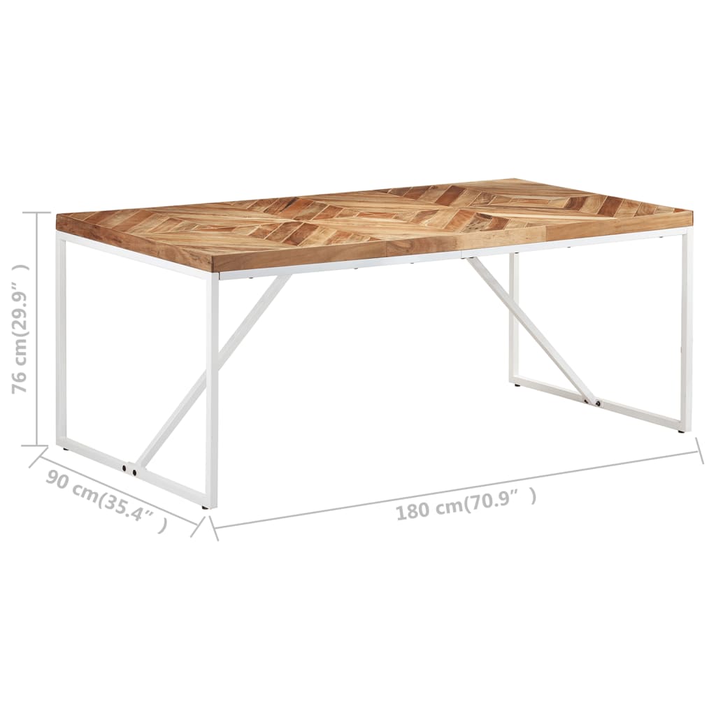 vidaXL ダイニングテーブル 180x90x76cm アカシア無垢材＆マンゴー無垢材