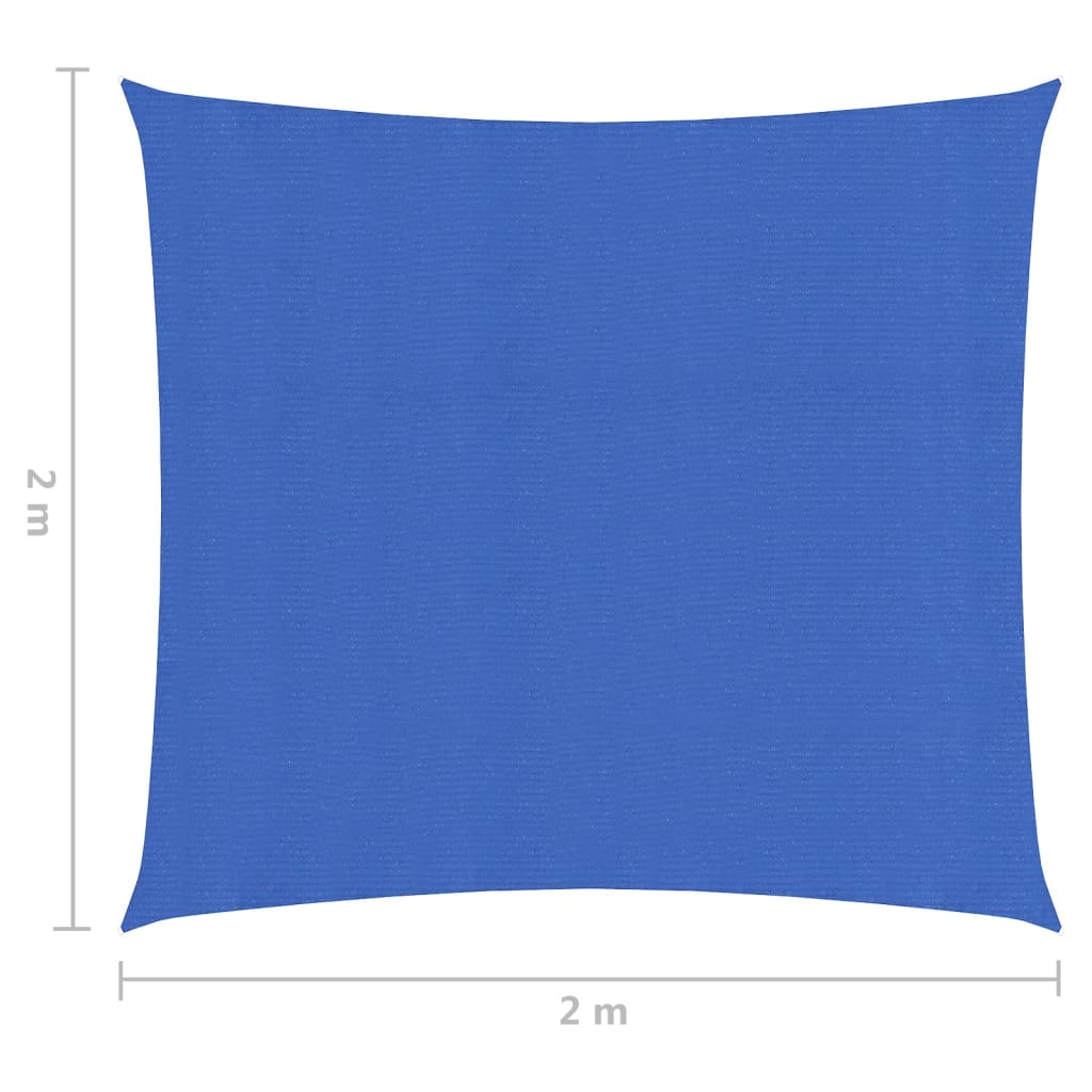 vidaXL サンシェードセイル 160g/m² ブルー 2x2m 高密度ポリエチレン