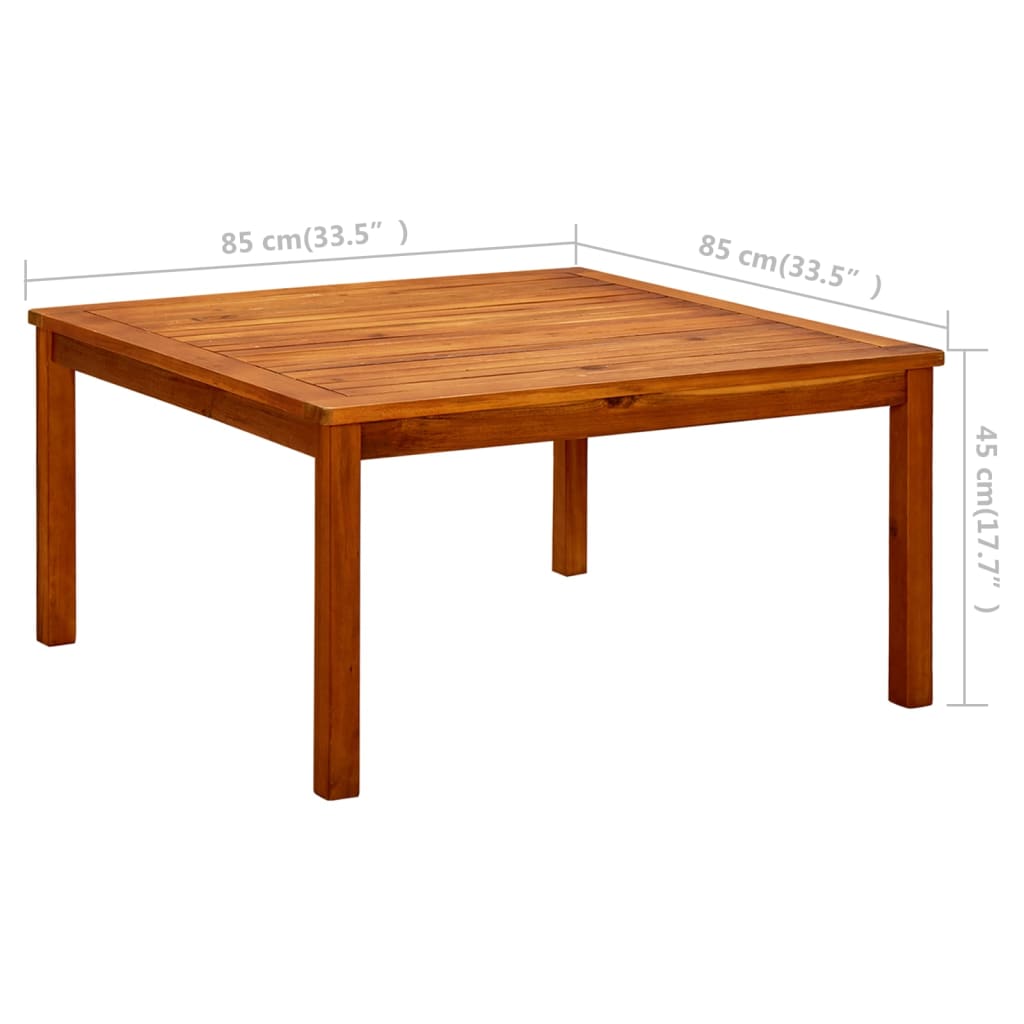 vidaXL ガーデンコーヒーテーブル 85x85x45cm アカシア無垢材
