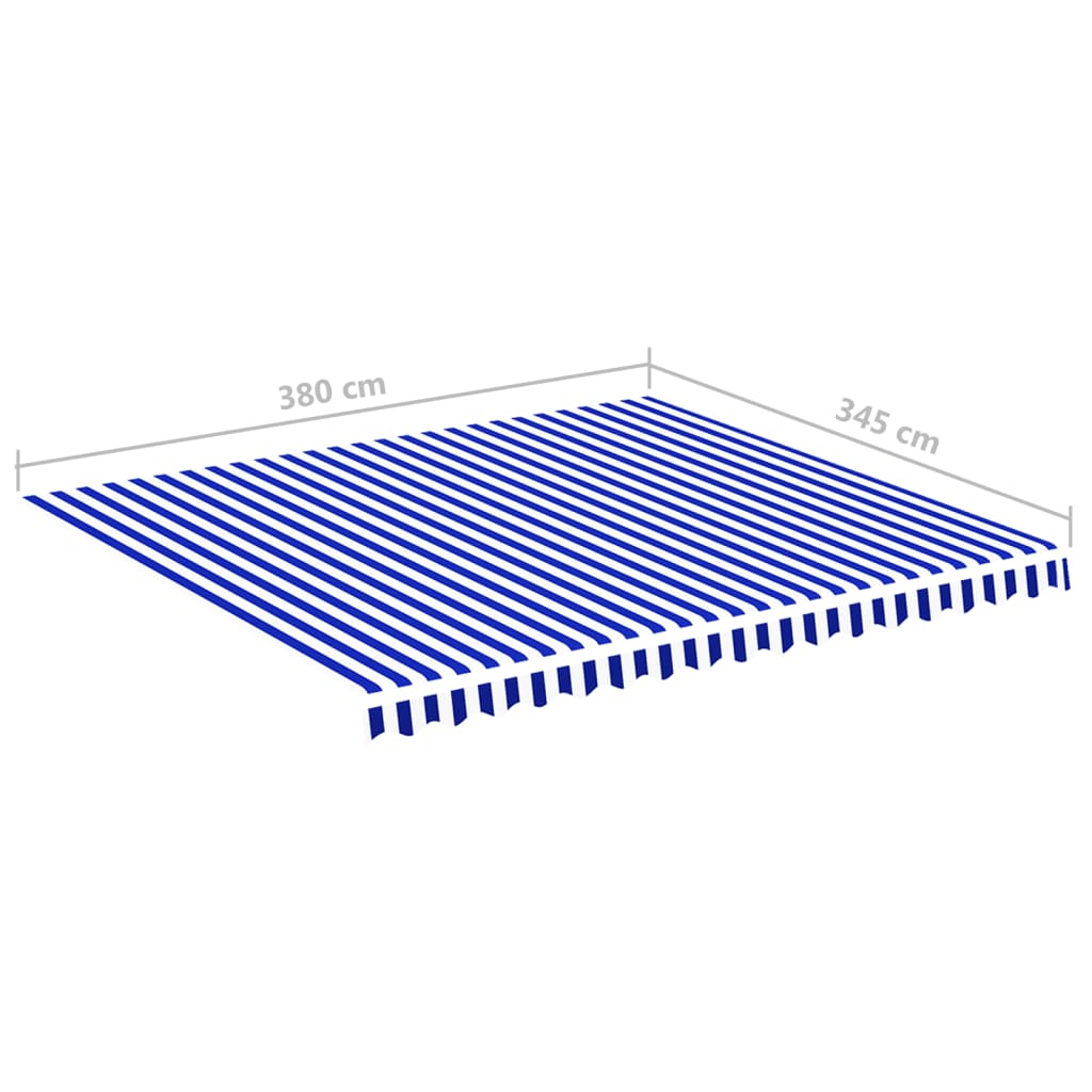 vidaXL オーニング用 交換用生地 ブルー＆ホワイト 4x3.5m