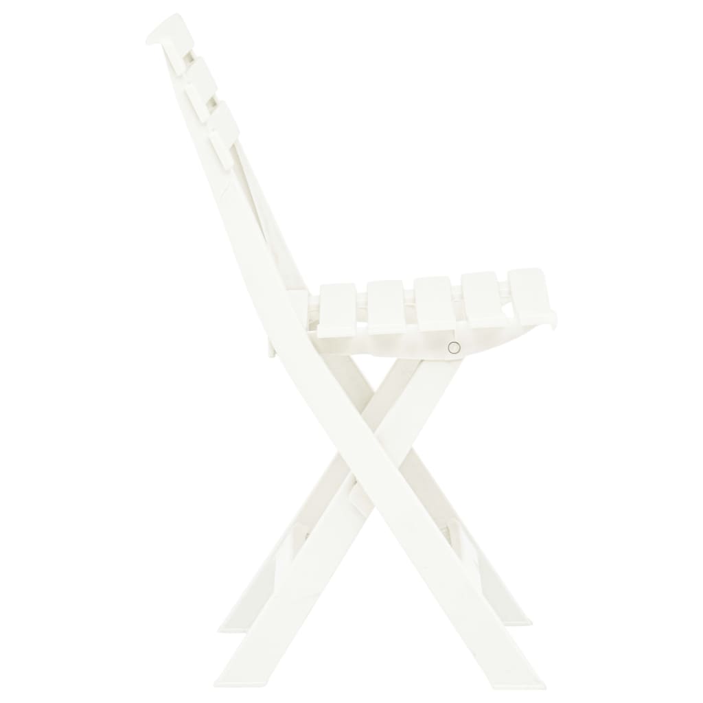 vidaXL 折りたたみガーデンチェア 2点 プラスチック製 ホワイト