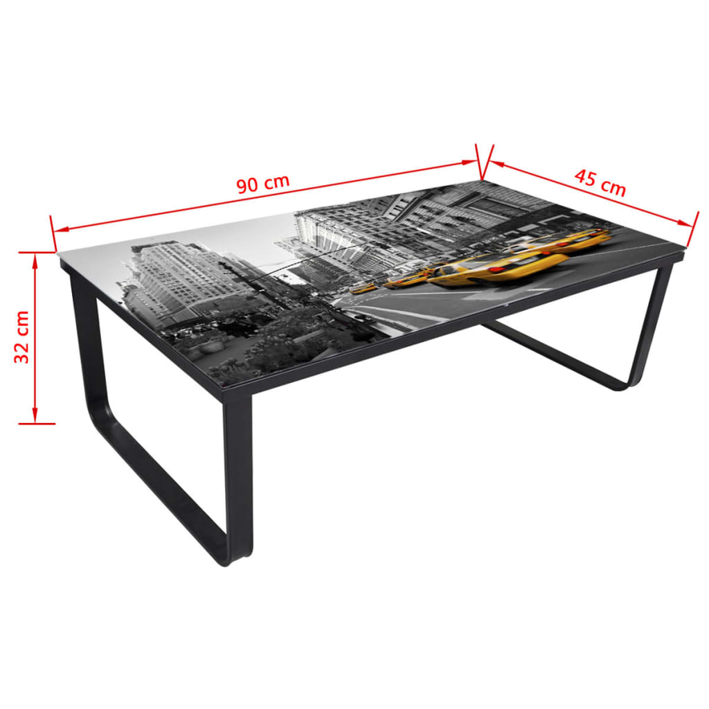 vidaXL コーヒーテーブル ガラストップ付き 長方形
