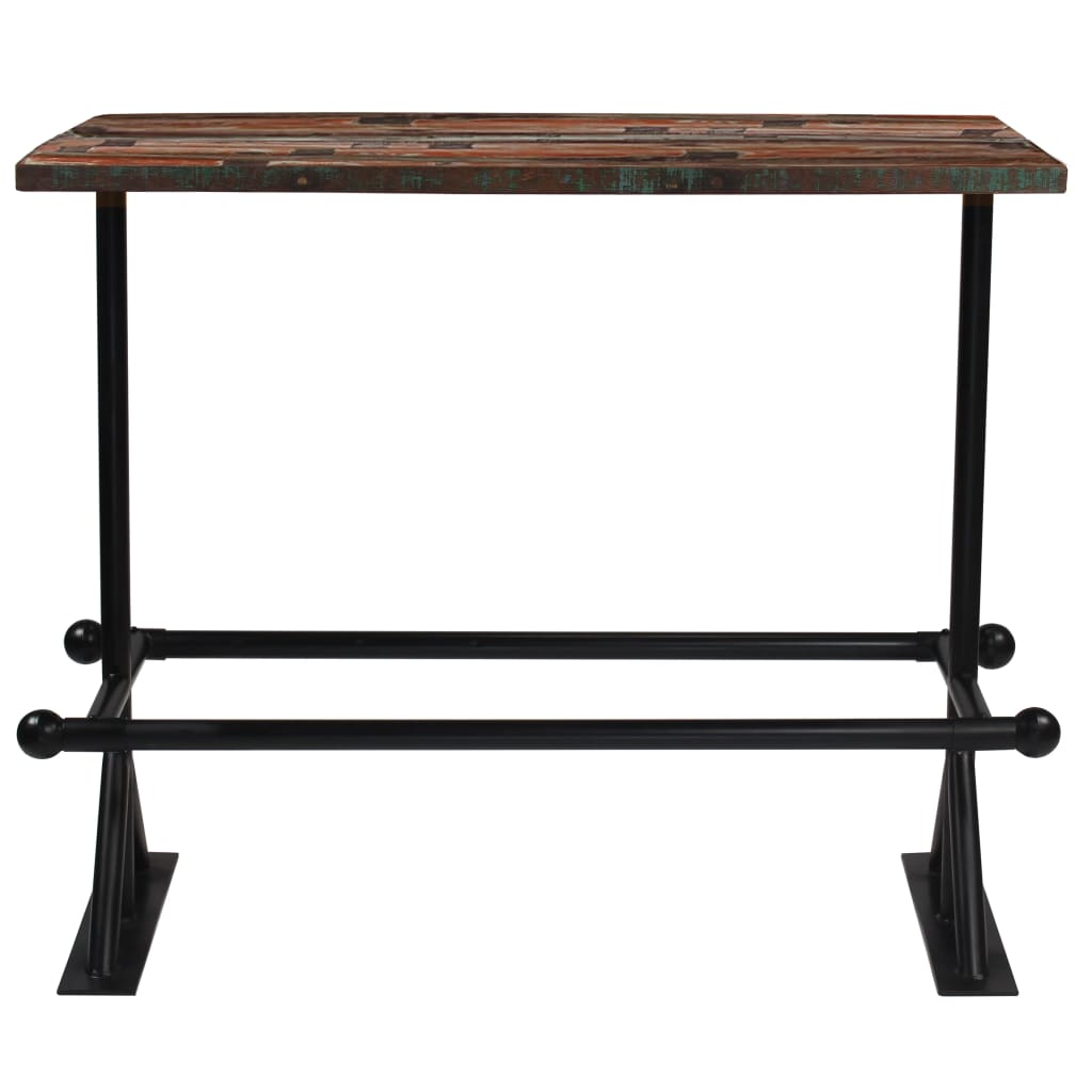 vidaXL バーテーブル 無垢の再生木材 マルチカラー 150x70x107cm