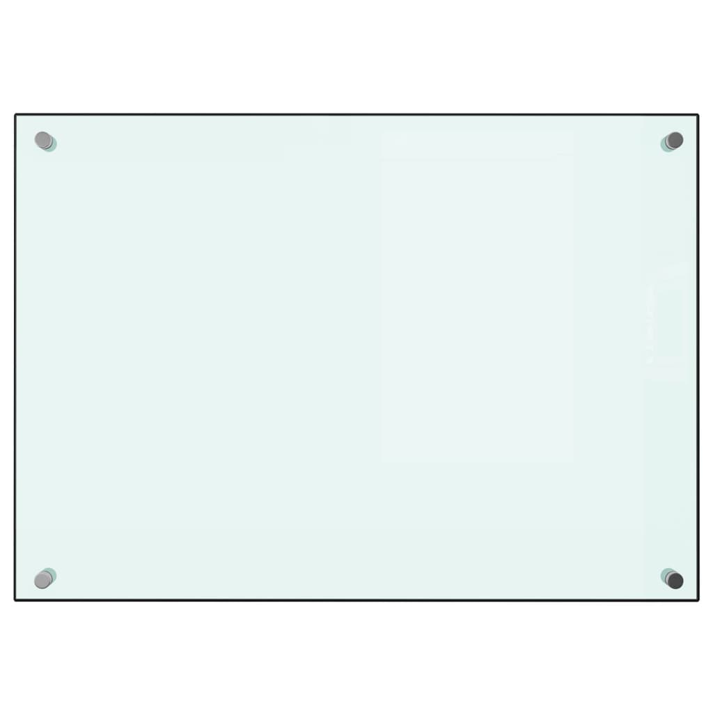 vidaXL キッチン用 汚れ防止板 ホワイト 70x50cm 強化ガラス製