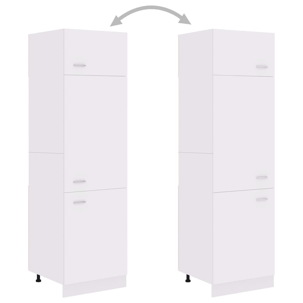 vidaXL 冷蔵庫用キャビネット ホワイト 60x57x207cm パーティクルボード