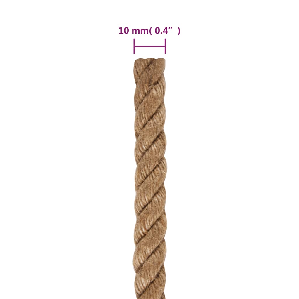 vidaXL ロープ 100％ジュート 10mm (直径) 250m (全長)