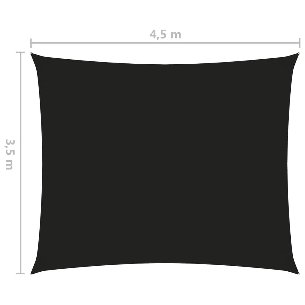 vidaXL サンシェードセイル 3.5x4.5m 長方形 オックスフォード生地 ブラック