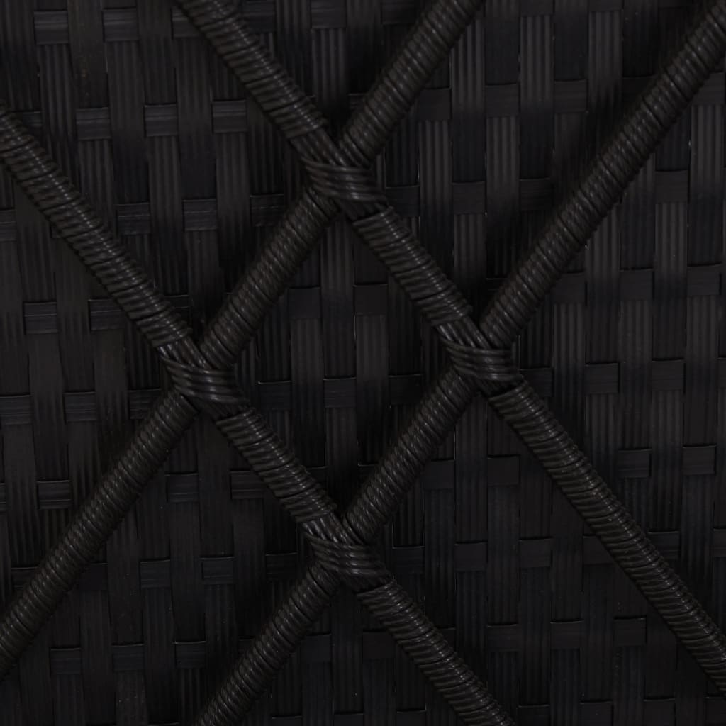 vidaXL サンラウンジャー クッション＆キャノピー付き ポリラタン製 ブラック