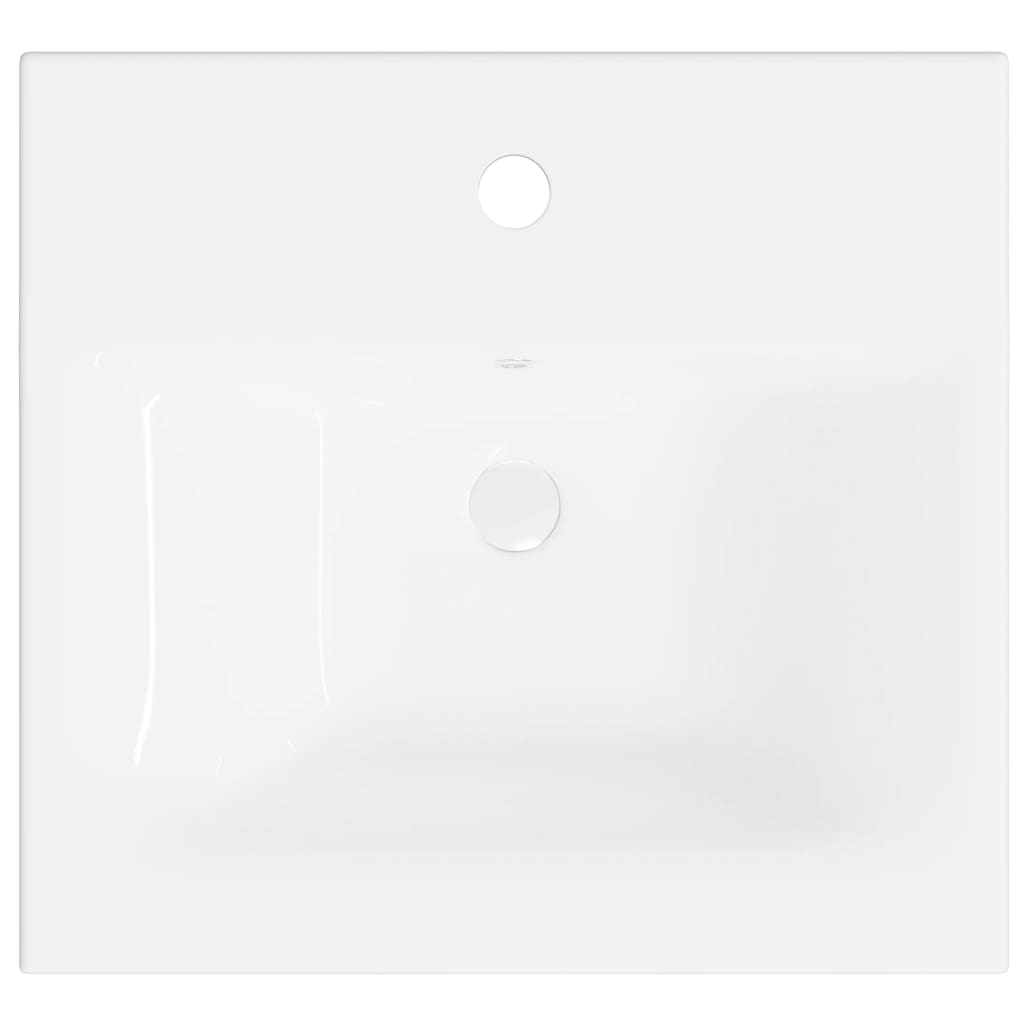 vidaXL ビルトイン洗面器（蛇口付） 42 x 39 x 18 cm セラミック製 ホワイト