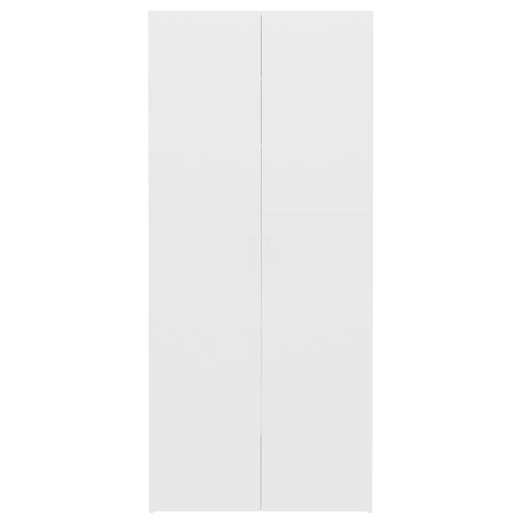 vidaXL シューズキャビネット 白色 80x35.5x180cm パーティクルボード