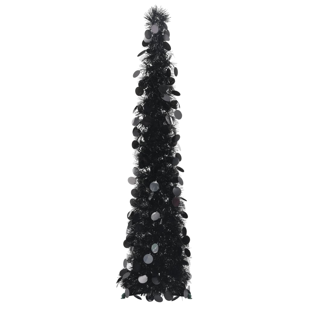 vidaXL ポップアップ 人工クリスマスツリー ブラック 120cm PET製