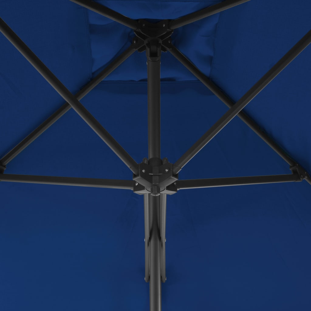 vidaXL 屋外用パラソル スチール製ポール付き 300x230cm ブルー