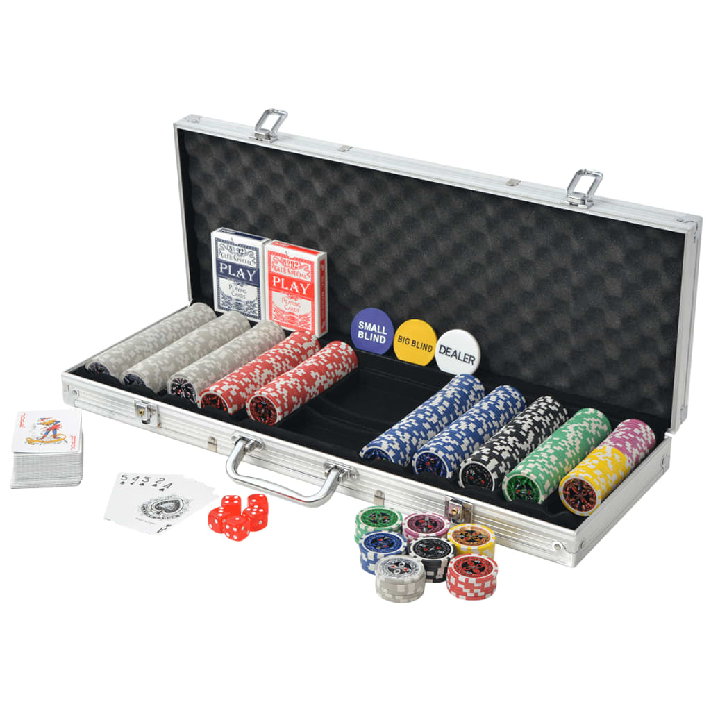 vidaXL ポーカーセット レーザーチップ500枚 アルミ製
