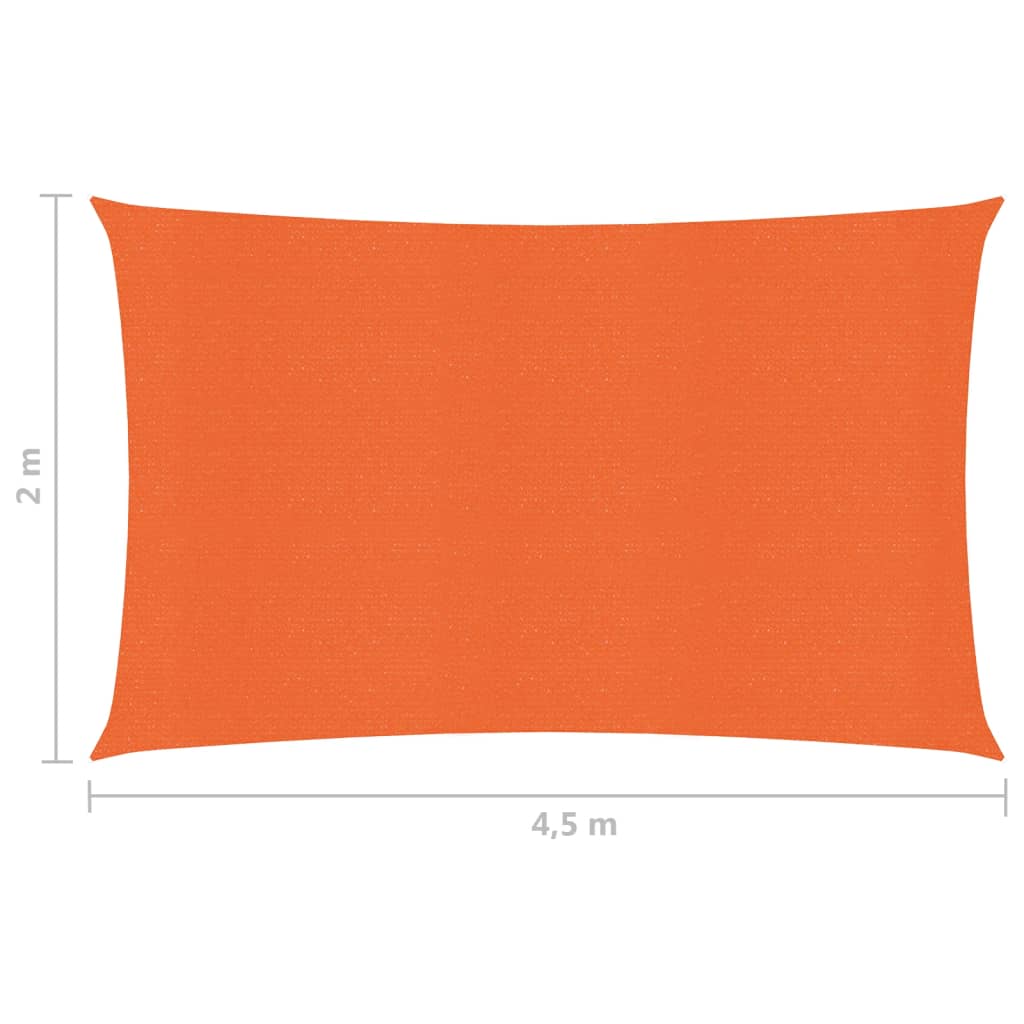 vidaXL サンシェードセイル 160g/m² オレンジ 2x4,5m 高密度ポリエチレン