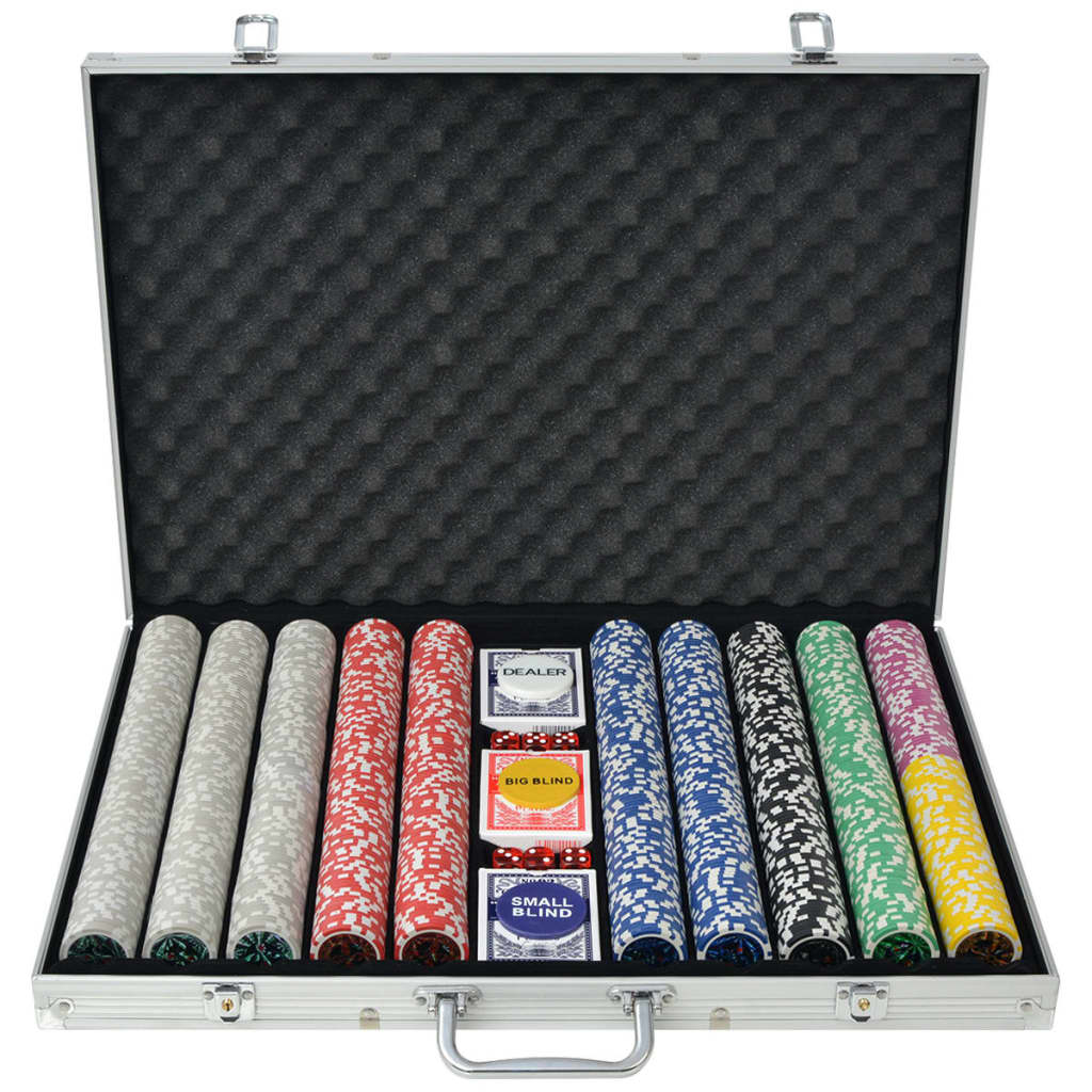 vidaXL ポーカーセット レーザーチップ1000枚 アルミ製