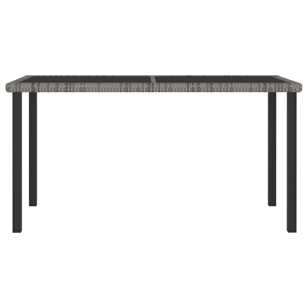 vidaXL ガーデンダイニングテーブル 140x70x73cm ポリラタン製 グレー
