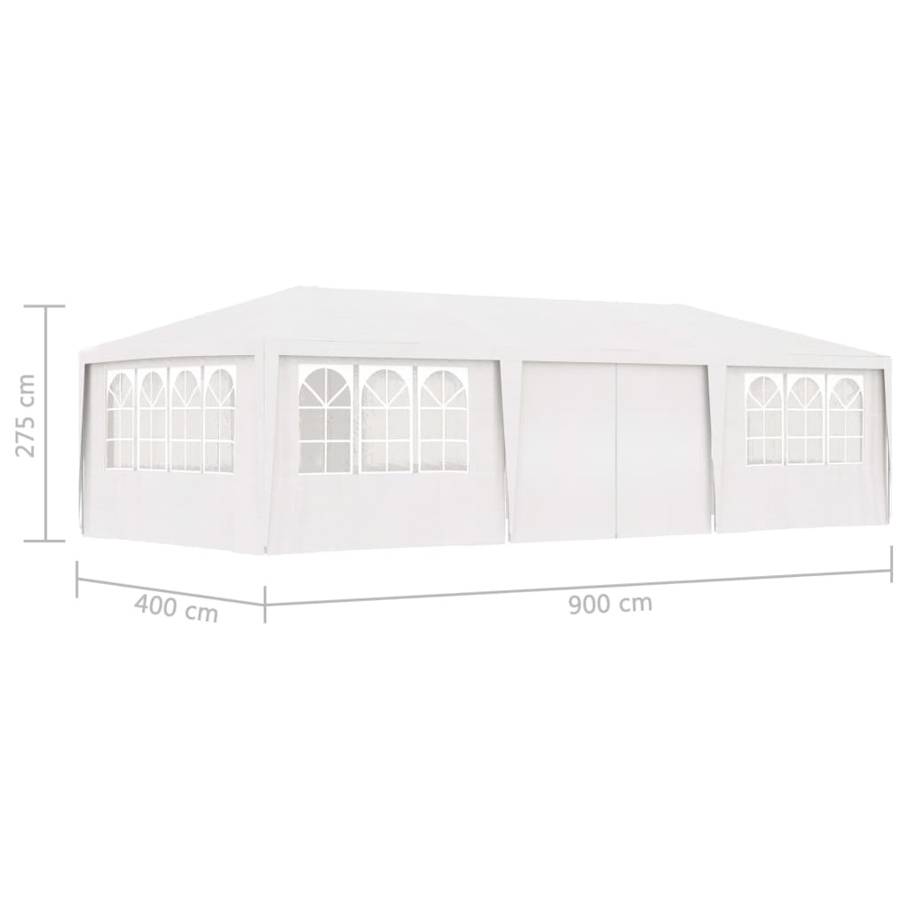 vidaXL プロ仕様 パーティーテント 側壁付き 4x9m ホワイト 90g/m²