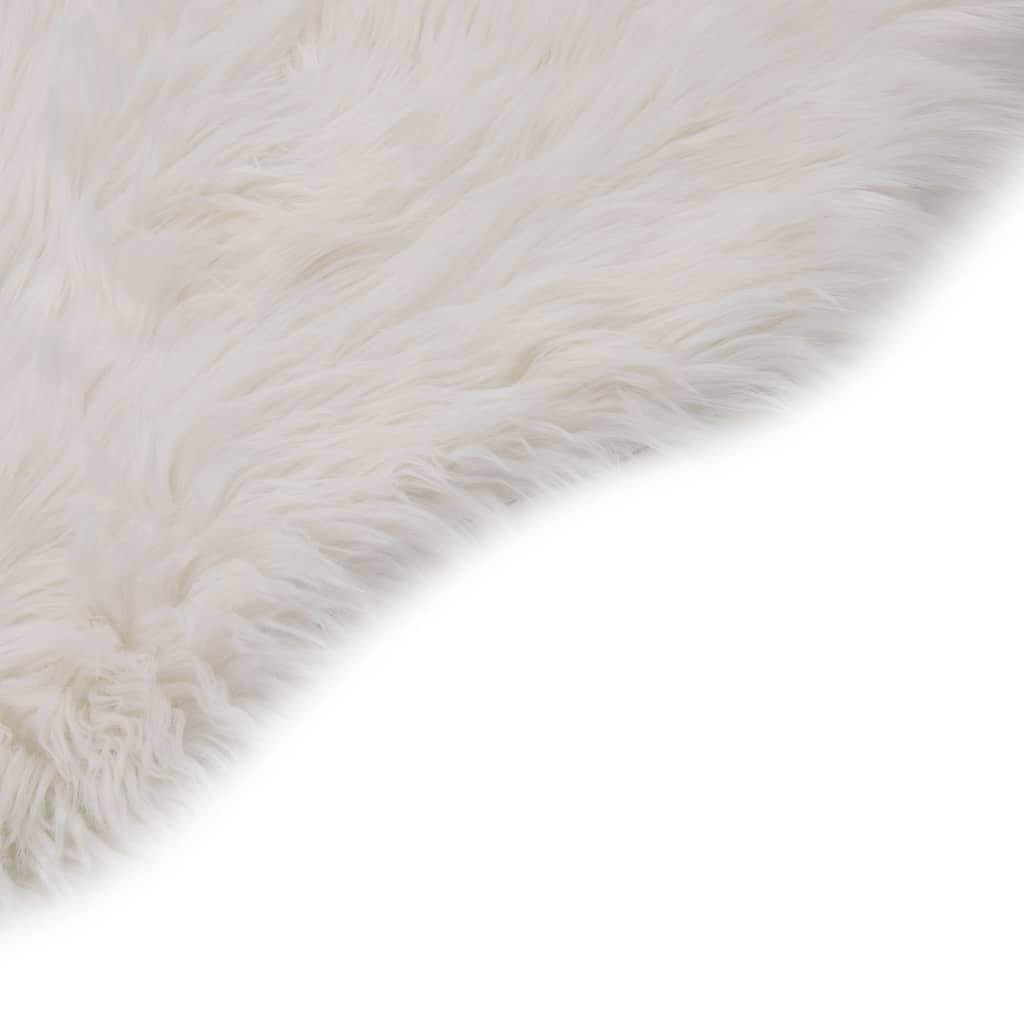 vidaXL ラグ 60x90cm 合成羊皮 (フェイクシープスキン) ホワイト