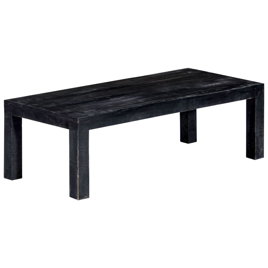 vidaXL コーヒーテーブル 110x50x35cm ブラック マンゴー無垢材