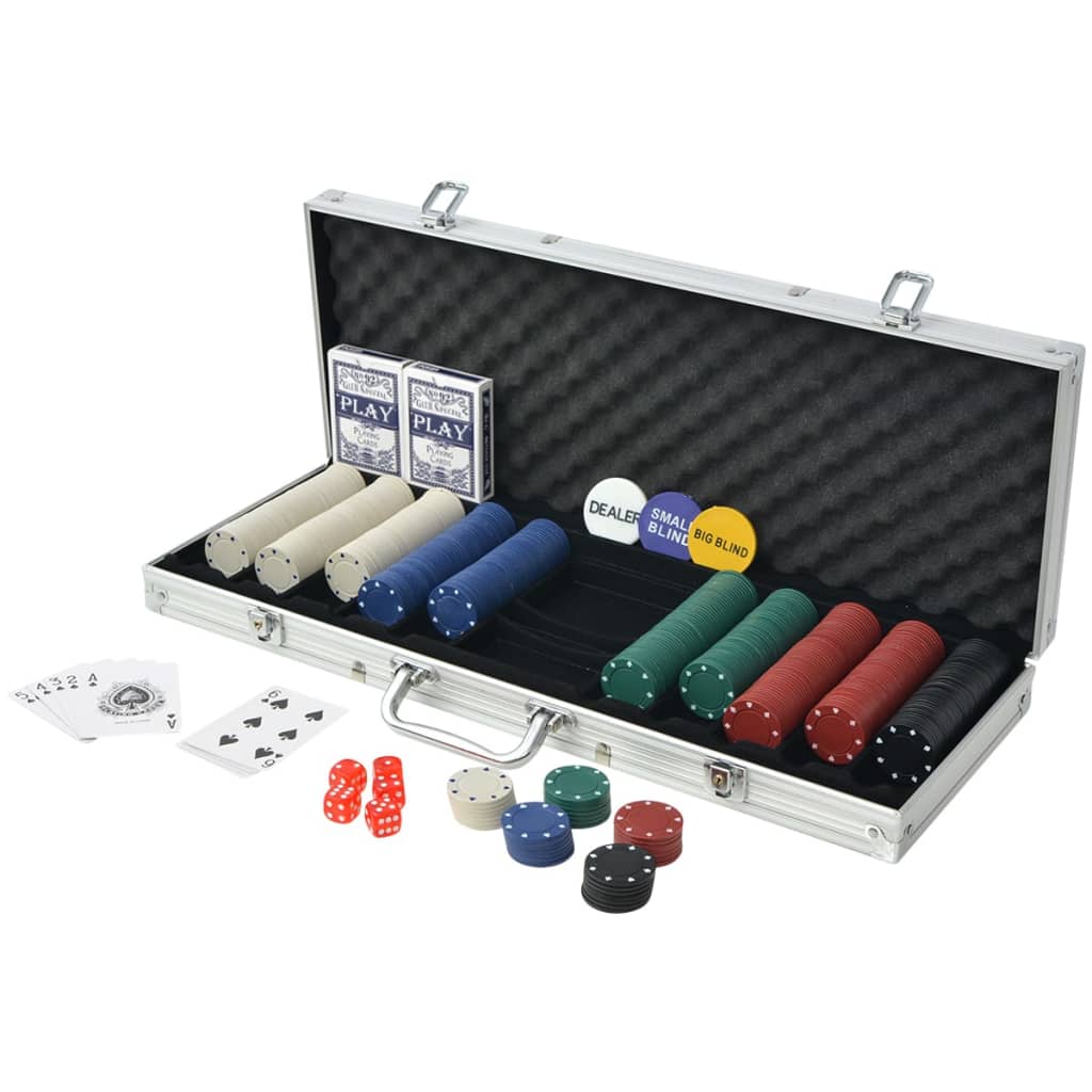 vidaXL ポーカーセット チップ500枚 アルミ